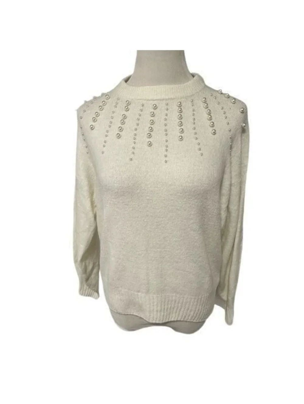 New! H&M Sweater With Pearl Detail Sz S